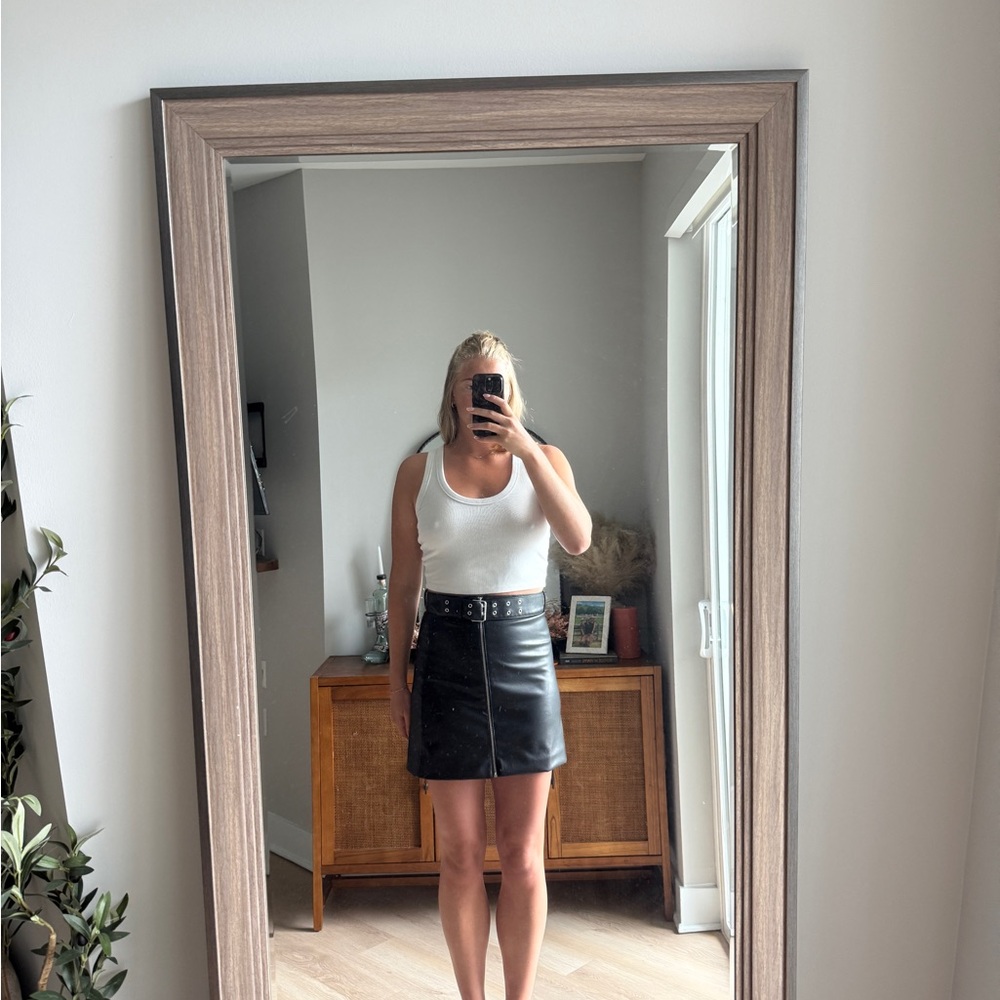 Zara Black Leather Skirt